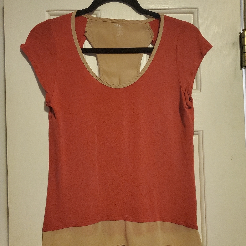 Maurices pink and cream top